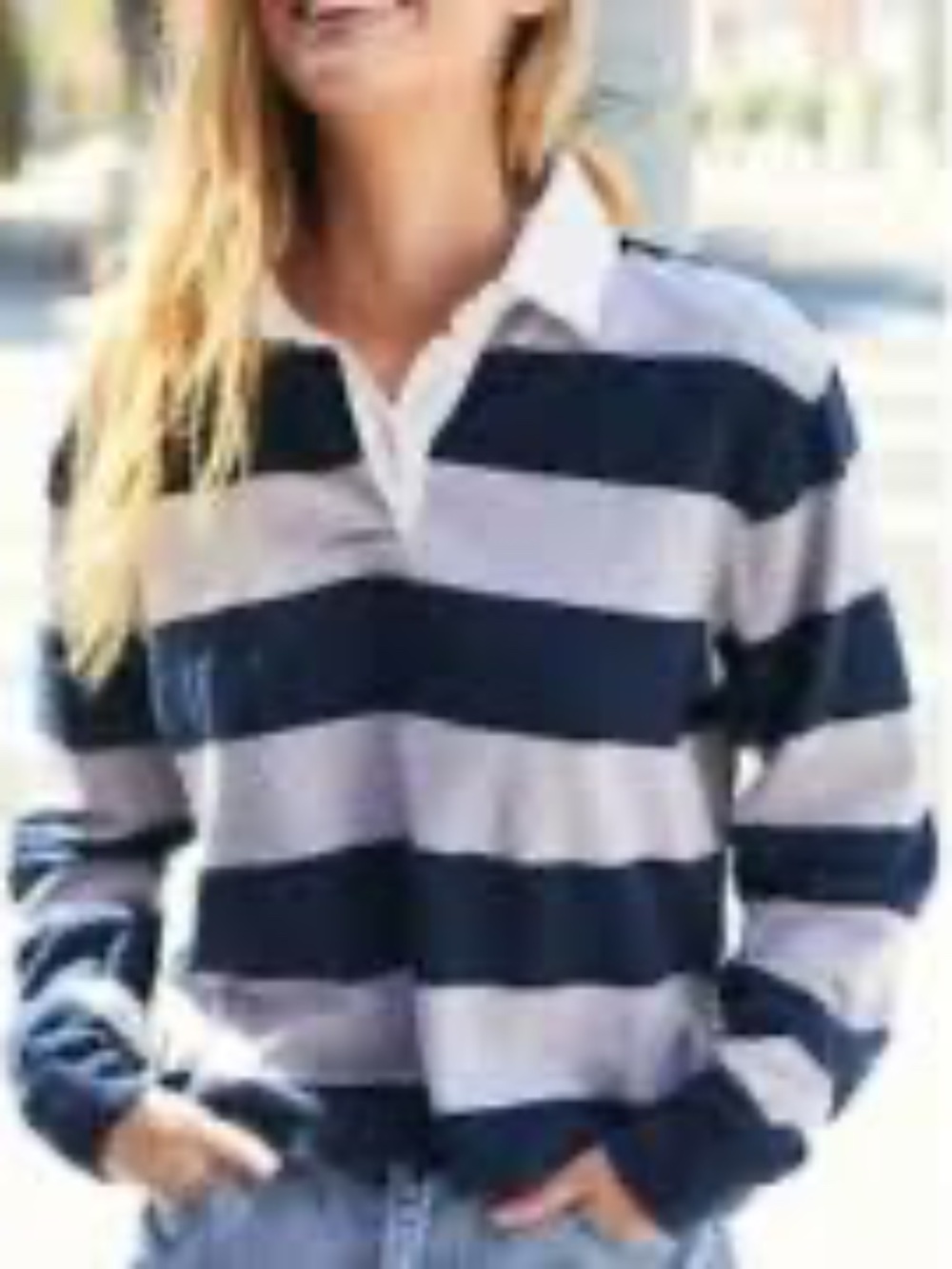 Brandy Melville Cropped Rugby Shirt